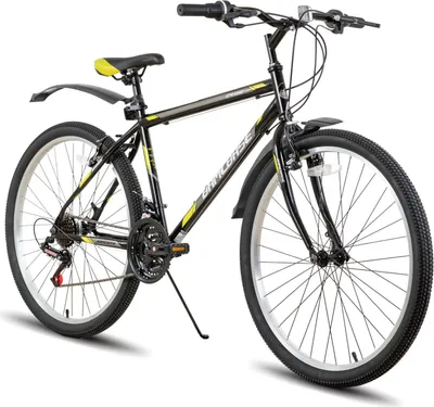 Produktbild von HILAND 24 Zoll Mountainbike für Männer Frauen, 21 Gänge High-Kohlenstoffstahlrahmen, Sport Radfahren MTB Fahrrad für Erwachsene Jugend, Schwarz