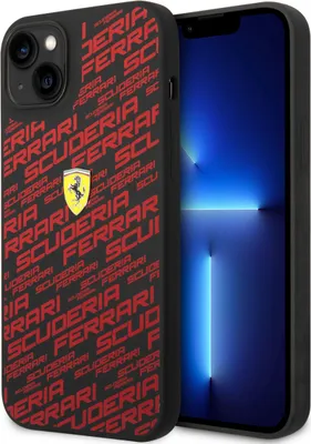 Produktbild von Ferrari iPhone 14 & 15 Plus Hardcase Backcover - Scuderia All-Over - Black