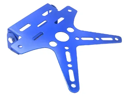 Productafbeelding van Motorfiets kentekenhouder, blauw, verstelbaar, aluminium, 18x16x2 cm, universeel