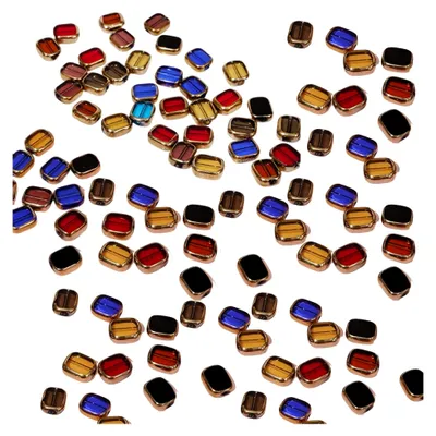 Produktbild von 100 bunte Glasperlen und Halskette Set für DIY Schmuck