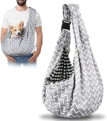 Produktbild von Hundetasche – Umhängetasche für Hunde – Ideal für Reisen mit Hund – Zweischichtiges Design – Für Hunde bis 7,5 kg – Grau