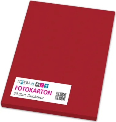 Produktbild von itenga Fotokarton A4 DUNKELROT 50 Blatt 300 g/qm