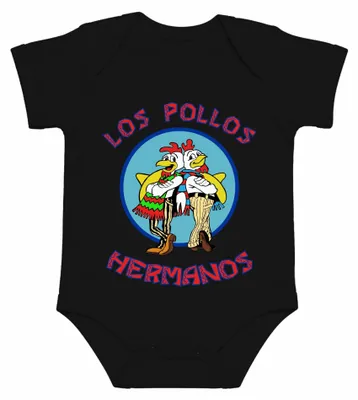 Zdjęcie produktu dla LOS POLLOS HERMANOS – Kultowa sieć fast food. Seria. Fani. "Chicken Brothers" – body dla dziecka, czarny, rozmiar 6/12
