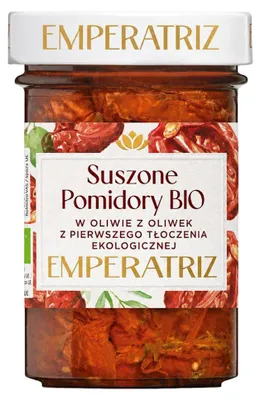POMIDORY SUSZONE W OLIWIE Z OLIWEK EXTRA VIRGIN BIO 180 g - EMPERATRIZ