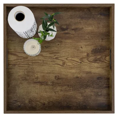 Obrázok produktu pre Veľká servírovacia doska - Drevený podnos - Štvorcový podnos - Protišmykový - 50 cm