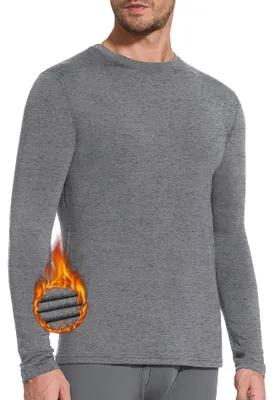 Productafbeelding van Elzusha - Heren Fleece Thermo Ondergoed met Lange Mouwen en Ronde Hals