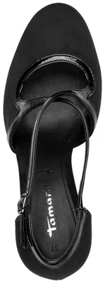 Produktbild von Tamaris Damen Pumps mit gekreuzten Riemchen und Blockabsatz 1-22454-47, Größe:39 EU, Farbe:Schwarz