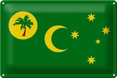 Produktbild von Blechschild Flagge Kokosinseln 30x20cm Flag Cocos Islands