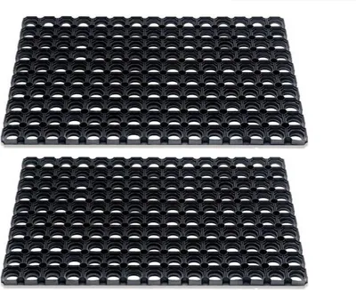 Image de Set de 2 paillassons Hamat / tapis anneau Domino 40x60cm