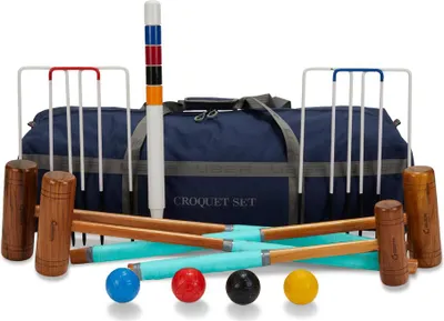Image de Set de Croquet professionnel - Jeu de jardin tactique - 6 personnes, maillets en acier de 11 mm, boules en plastique. Sac de Croquet. Classe et grand avec sac de croquet