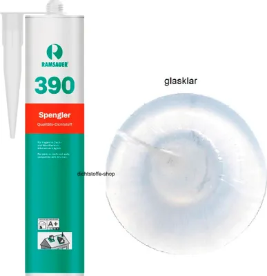 Produktbild von Ramsauer 390 Spengler glasklar 1K Acryl Solvents Dichtstoff 310ml Kartusche