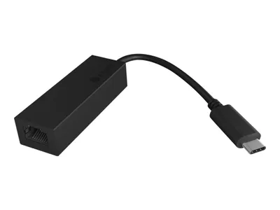 Produktbild von ICY BOX IB-LAN100-C3, USB 3.2 Gen 1 Type-C® zu Gigabit Ethernet LAN Adapter, Kabelgebunden, USB Typ-C, Ethernet, 1000 Mbit/s, Schwarz