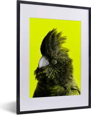 Produktbild von MuchoWow® MuchoWow® Gerahmtes Poster Kakadu - Vogel - Gelb 30x40 cm - Poster mit zchwarzem Bilderrahmen - Wandposter Schlafzimmer