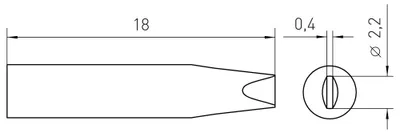 Produktbild von Weller Lötspitze Serie RTM, Meißelform, RTM 022 S/2,2 x 0,4 mm, gerade T0054460899N
