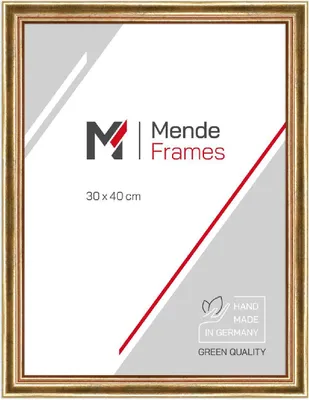 Produktbild von MendeFrames Bilderrahmen H400 Antikgold 20x30 cm mit Kunstglas