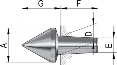 Produktbild von Röhm Auswechselbare Einsätze für mitlaufende Zentrierspitzen, Größe 106, 60° - 070731