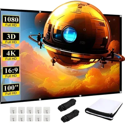 Productafbeelding van Projectiescherm 100 inch | 16:9 HD opvouwbaar projectiescherm voor buiten