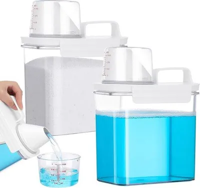 Obrázok produktu pre Sada 2 kusov nádob na prací prostriedok, 1100 ml, vzduchotesné, multifunkčné, na prací prášok