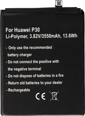 Zdjęcie produktu dla Bateria odpowiednia dla Huawei P30 Li-Polymer, 3.82V, 3550mAh, 13.6Wh, wbudowana, bez narzędzi