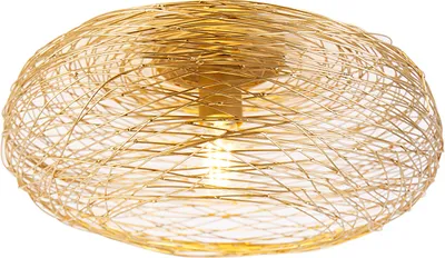 Produktbild von QAZQA - Design Design-Deckenleuchte I Deckenlampe I Lampe I Leuchte Gold I Messing oval - Sarella I Wohnzimmer I Schlafzimmer - Stahl Rund - LED geeignet E27