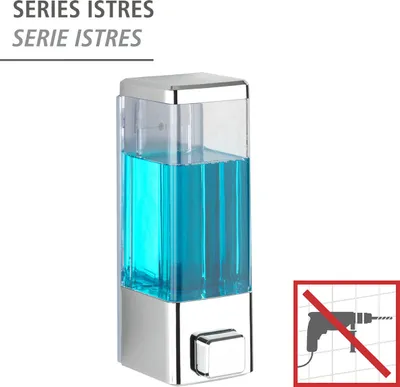 Image de WENKO Distributeur de désinfectant Istres Chrome 320ml Doseur de savon Montage mural