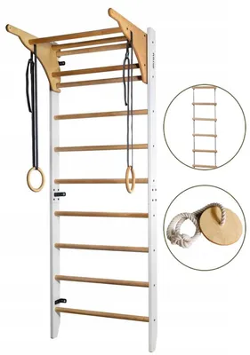 Immagine prodotto di Miuu | Spalliera Svedese (Scala Ginnica) - 220x80 CM - Bianca - Robusto Legno di Faggio - Ideale per Bambini e Adulti