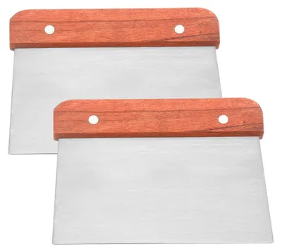 Produktbild von Teigausstecher aus Edelstahl mit Holzgriffen, Küchenschaber, lebensmittelecht, rostfrei