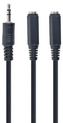 Produktbild von gembird 3,5 mm Audio-Splitterkabel, 10 cm, schwarz