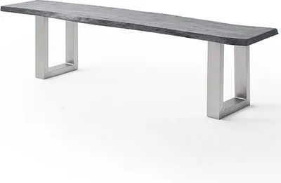 Produktbild von Esszimmer Sitzbank mit 200 cm Breite, Akazie massiv, grau sandgestrahlt - COSENZA-06