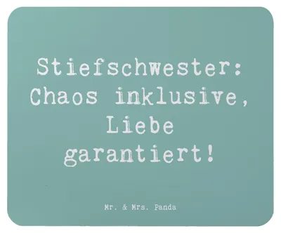 Produktbild von Mr. & Mrs. Panda Mouse Pad Spruch Stiefschwester Liebe - Meeresbrise - Geschenk, Familie, einzigartige Designs, pc mauspad, Handgemacht, Mousepad, Familienleben, computer