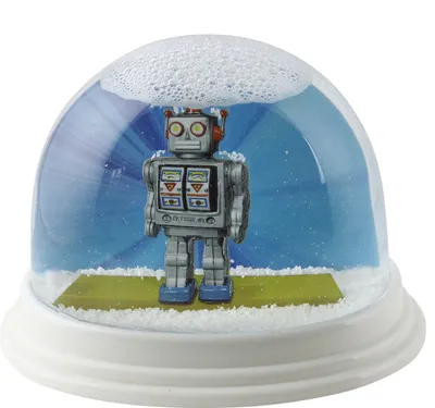 Produktbild von Schneekugel - Schüttelkugel - Roboter - Blechroboter