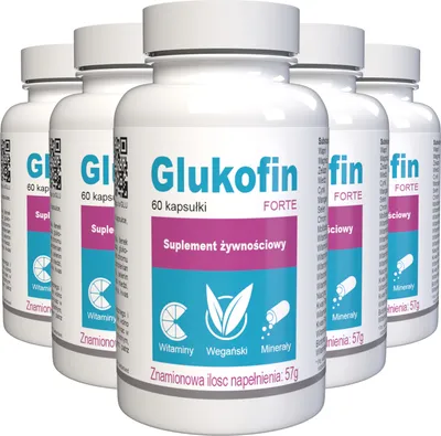 Zdjęcie produktu dla Glukofin Forte - 300 Kapsułek - (5 x 60 Kapsułek) - 5 Dawki