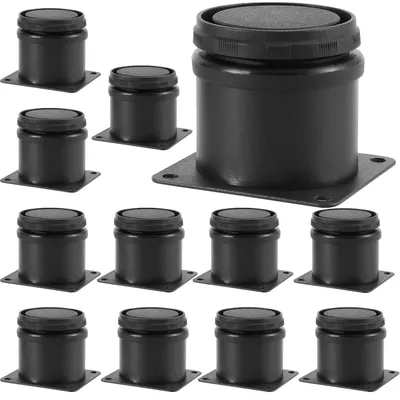 Produktbild von Elzusha – Verstellbare Möbelbeine – Schwarze Tischbeine – Set mit 16 Möbelbeinen – Edelstahl – Stabile Unterstützung – Einfache Installation
