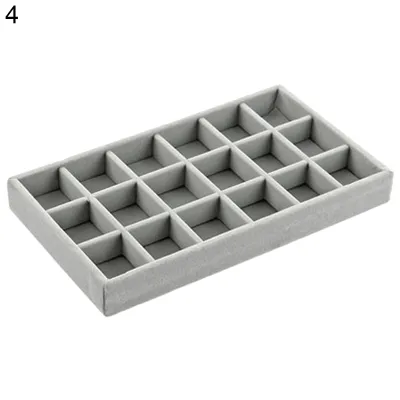 Produktbild von Schmuckschachtel Multi-Grids Klassifizierung Aufbewahrung Flanell Halskette Ringe Ohrringe Aufbewahrungskoffer für Zuhause-4