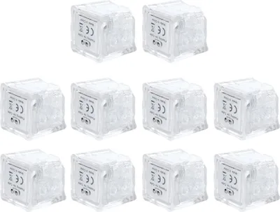 Zdjęcie produktu dla 10Pcs Kolorowe kostki lodu LED z czujnikiem cieczy, migające i świecące do dekoracji weselnych i imprezowych