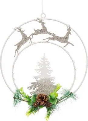 Obrázek produktu pro Navideño Vícebarevná kovová plastová ozdoba 17,5 x 0,5 x 24 cm