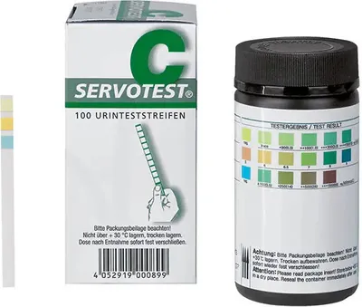Obrázok produktu pre Servotest C PH Glukóza Proteín Testovacie prúžky do moču 100 ks