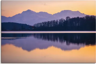 Produktbild von ARTland Leinwandbild Abend am Abtsdorfer See Größe: 90x60 cm