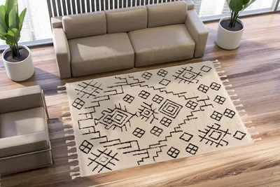 Produktbild von Teppich Loris 525 Weiß 160x230 cm – Pflegeleicht & Modern