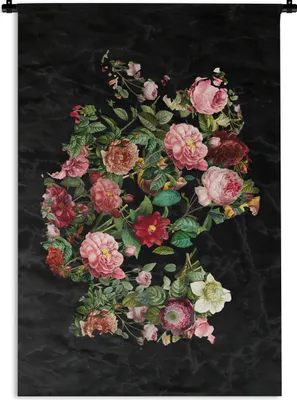Produktbild von MuchoWow® Wandteppich Wandbehang Karte - Deutschland - Blumen 120x180 cm Tapisserie Dekoration Wandtuch - Schlafzimmer - Dekorationen für das Haus