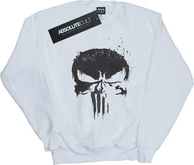 Produktbild von Marvel - "The Punisher TV Skull Logo" Sweatshirt für Herren BI43655 (3XL) (Weiß)