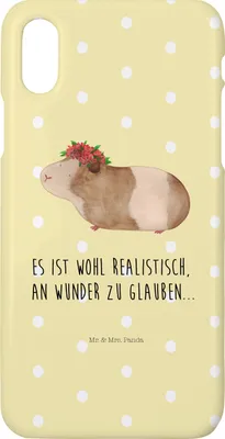 Produktbild von Mr. & Mrs. Panda Iphone 10 Handyhülle Meerschweinchen Weisheit - Gelb Pastell - Geschenk, Wunderland, Cover, Motivation, Handy, Spruch, Realität, X, Hülle