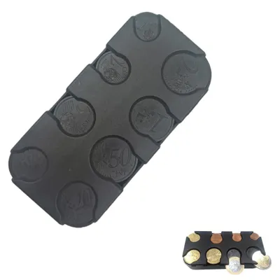 Immagine prodotto di Dispenser di monete - Portamonete a 8 scomparti - 10 x 5 x 2,5 cm - ABS - Nero