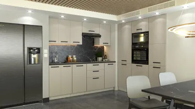 Produktbild von ULWEHOME | Eckküche 360 cm Kaschmir, L-Küche Beige, Kühlschrankumbau, Backofen-Mikrowellenschrank, Vorratsschrank & geteilte Arbeitsplatten 140 cm