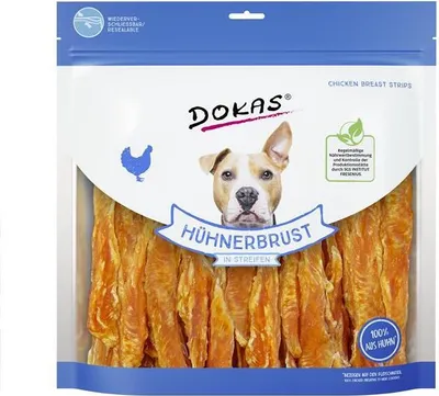 Obrázek produktu pro Dokas Dog Snack Kuřecí prsa v proužcích 900 g
