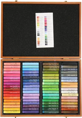 Imagen del producto de Set de pastel al óleo con 72 colores, suaves, de fuerte adherencia, fáciles de aplicar, ideales para colorear, dibujar y crear pasteles para retratos y proyectos artísticos