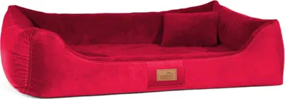 Produktbild von Ultraweiches orthopädisches Hundebett FLOYD High-Tech-Velours und Plüsch VISCO - Größe: 80x60cm | Farbe: 04 Dunkelrot