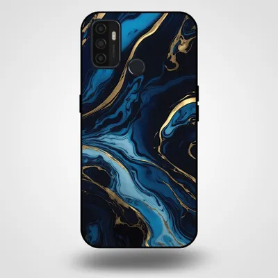 Image de Smartphonica Coque pour OPPO A32 / A53 / A53s avec impression marbre - Coque arrière TPU design marbre - Or Bleu