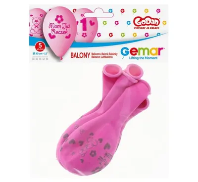 Produktbild von Premium "Mein 1. Geburtstag" Luftballons (rosa), 12" / 5 Stück