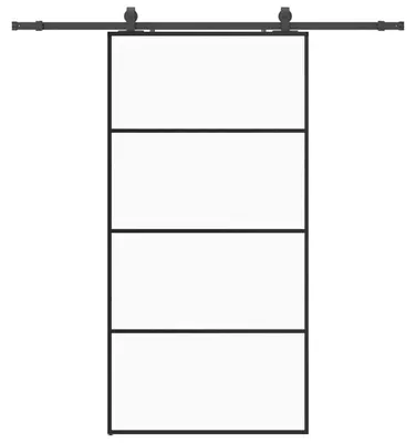 Obrázek produktu pro vidaXL Posuvné dveře s černým kováním 102,5x205 cm sklo ESG